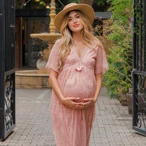 Pinkblush Maternity Dress Lace Photoshoot
